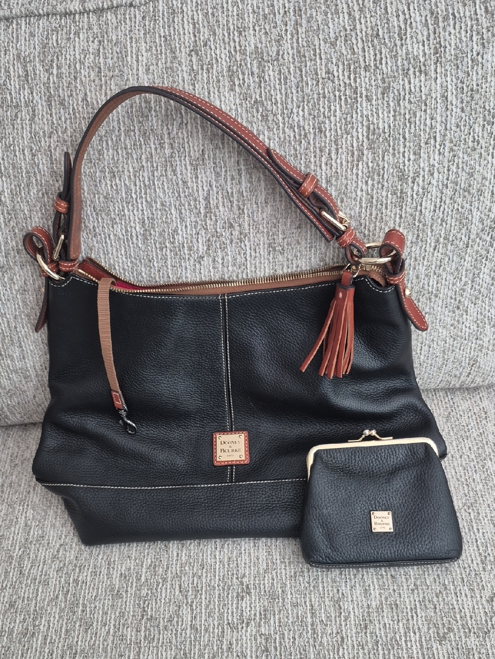 DOONEY & BOURKE DARK NAVY SHOULDER BAG & Credit Card PURSE